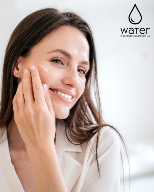 woman who is happy with soft skin as a result of water softener in sarasota